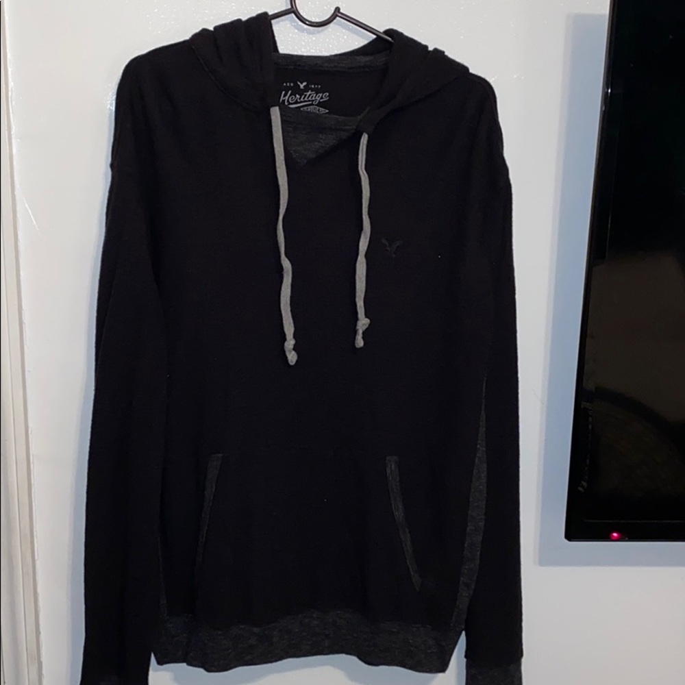 American Eagle Black Thermal Hoodie